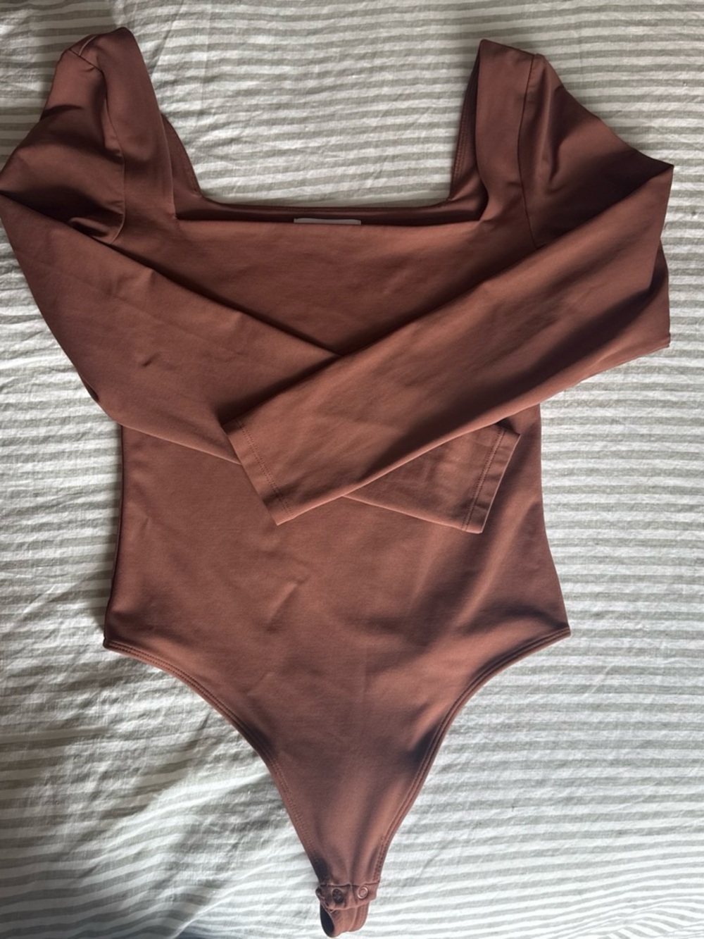 Babaton Aritzia Brown Square Neck Bodysuit